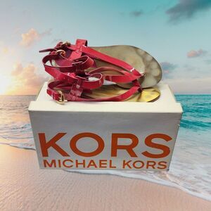 Michael Kors Pink Strappy Buckle Sandals Size 7M
